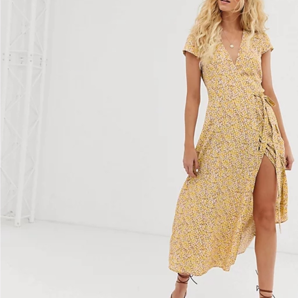 & Other Stories floral wrap dress